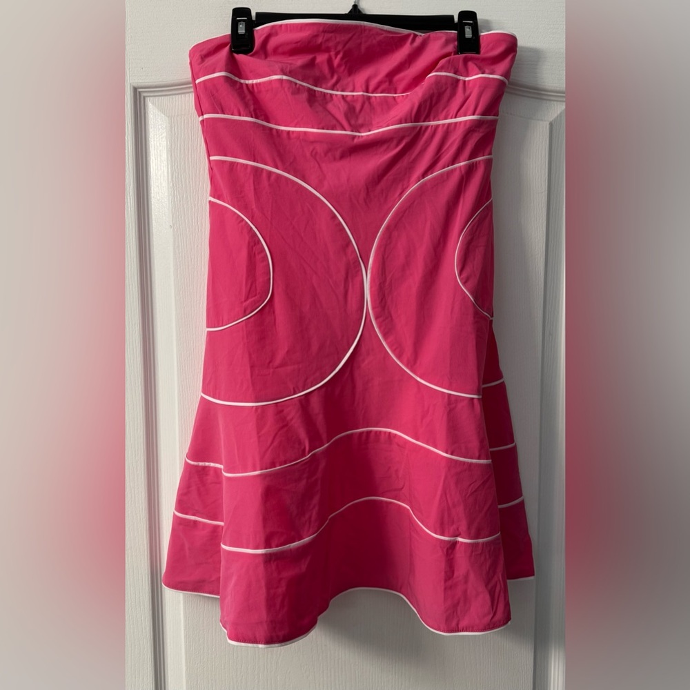 Baby Pink Contrast Piping Mini Dress - Picture 7 of 15